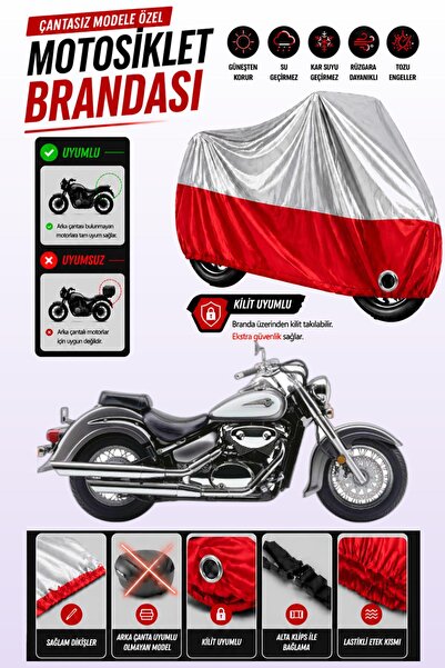 Cemku Twin غطاء محرك متوافق مع سوزوكي VL 800 Intruder باللون الرمادي من الأعل...