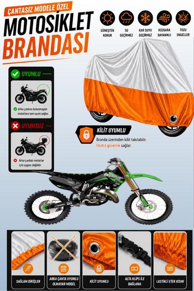 Cemku Twin غطاء محرك متوافق مع دراجة كاواساكي KX 125 باللون الرمادي من الأعلى...
