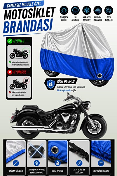 Cemku Twin Top Gray - Bottom Blue Yamaha Xvs 1300 a Compatible Engine Cover, ...