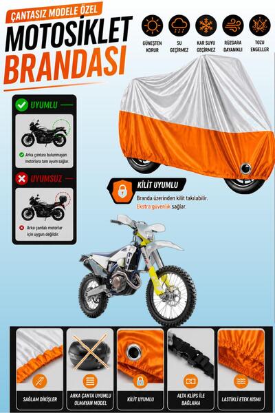 Cemku Twin غطاء محرك متوافق مع Husqvarna FE 501 باللون الرمادي من الأعلى والب...