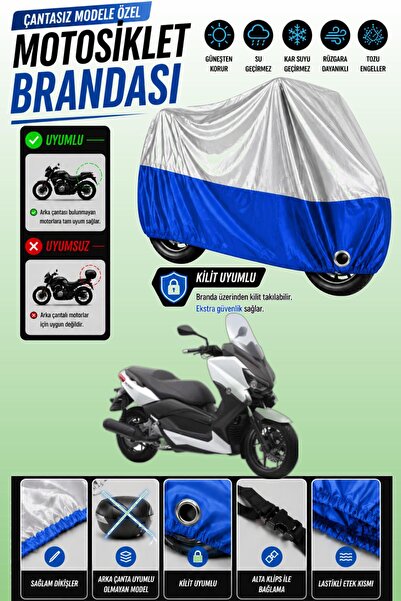 Cemku Twin Top Gray - Bottom Blue Yamaha Yp 250 R X Max Compatible Engine Cov...