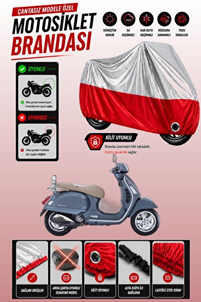 Cemku Twin غطاء محرك متوافق مع Vespa GTS 150 ABS باللون الرمادي من الأعلى وال...