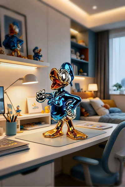 Nexo Dekoratif Duck Heykelcik Reçine + Galvaniz Kaplama