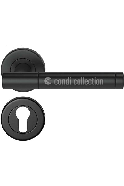 Condi Collection 3001 مقبض باب ييل ستاتيك بلاك من الفولاذ المقاوم للصدأ