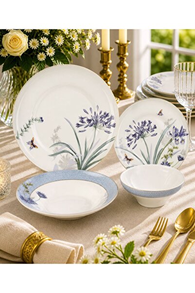 Mikasa Moor 24 Parça Porselen Lavender Flutter Yemek Takımı