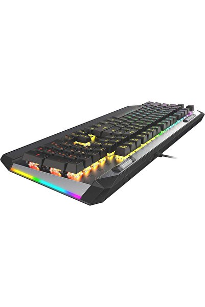 OMES لوحة مفاتيح ألعاب ميكانيكية من باتريوت فايبر V765 مع إضاءة RGB وعناصر تحكم للوسائط - كايل بوكس إس