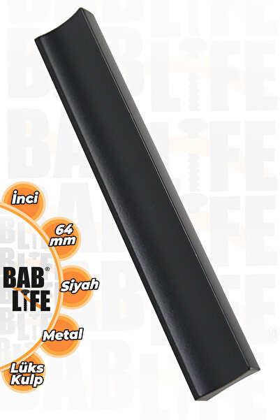 bablife Inci Alüminyum 64mm Mat Siyah Lüks Çekmece Dolap Mobilya Vestiyer Kul...