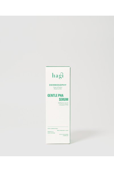 Hagi Cosmetics Ser delicat Dermosophy cu acid PHA – exfoliere blândă și hidratare pentru ten sensibil, 30ml