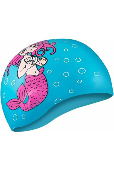 Aqua Speed Kiddie Mermaid Çocuklar için Yüzme Bonesi - Mavi