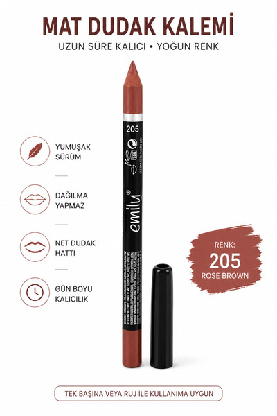 Emilly Mat Dudak Kalemi ROSE BROWN (205)