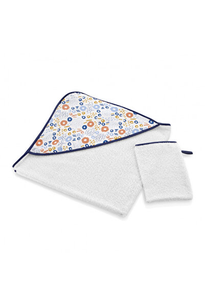 Babyjem Set prosop si manusa de baie 72x72 cm (Model: Inele colorate)