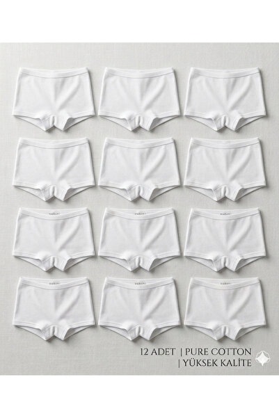 İlke 422 Women's 12-Pack Lycra Cotton Shorts Panties (S-M-L-Xl) - White, Blac...