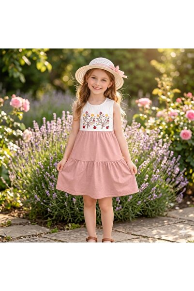 Erca Home Tekstil Ürünleri ŞAPKALI YAZLIK ELBİSE 4Y,5Y,6Y,7Y Kız