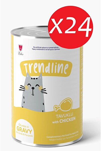 Trendline Konserve Sos İçinde Et Parçacıklı Tavuklu Yetişkin Kedi Maması 400 ...