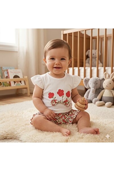 Erca Home Tekstil Ürünleri Flower Embroidered Set 6 Months, 9 Months, 12 Mont...