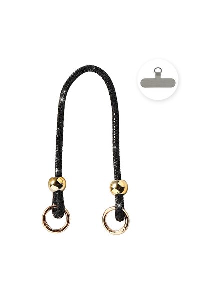 lemontti Snur de mana pentru telefon Crystal Glow, 30cm, Negru