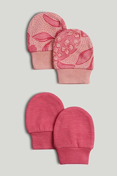 MOTHERCARE عبوة من قطعتين من قفازات الأطفال القطنية