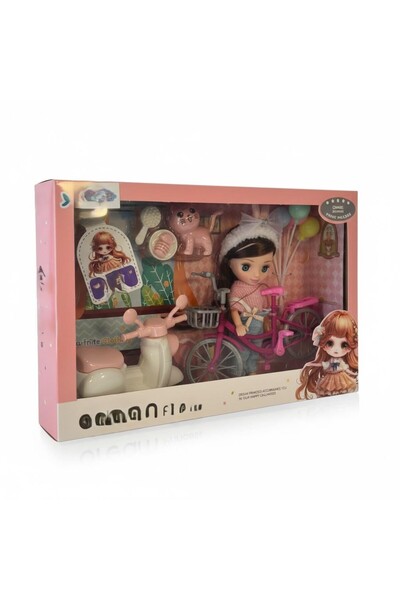 NW NessiWorld محرك دراجة DMN671-11E مع دمية طفل بطول 15 سم
