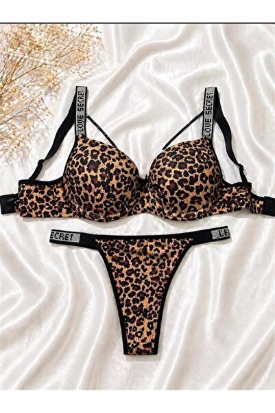 TY Leopard Patterned Supported Bra Set