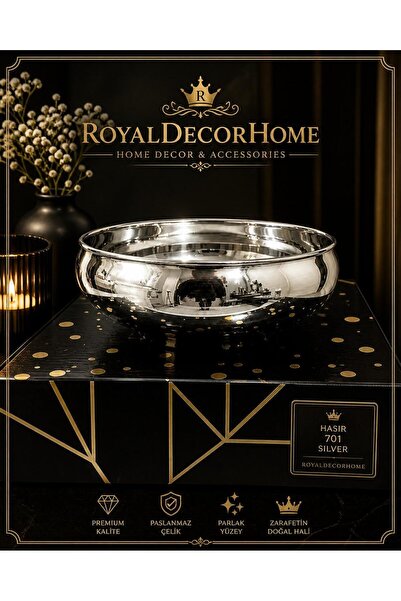 RoyalDecorHome Gümüş Ufo Vazo