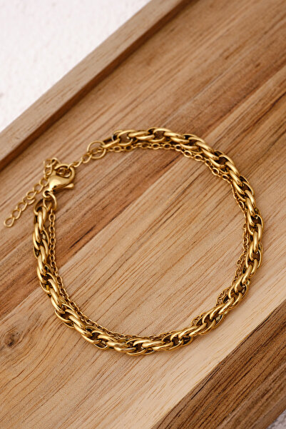 ByFlorya Jewelry Steel Ayla Bracelet Combination Chain Florya Twist Spiral&Fo...