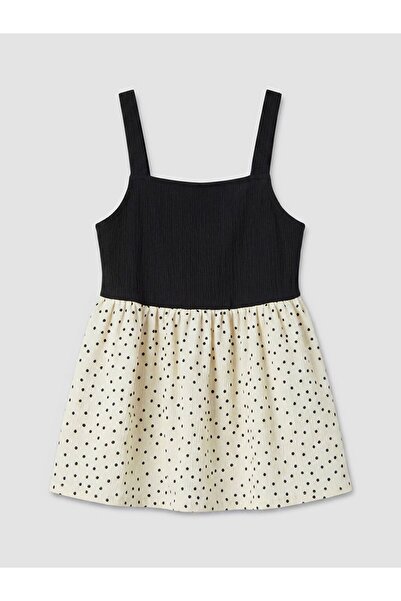 LC Waikiki Lcw Kids Square Neck Polka Dot Ribbed Girls' Undershirt