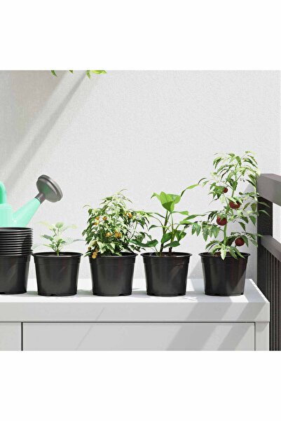 vidaxl Ghiveci rotund pentru flori 200 pcs Negru Ã˜ 10 x 8 cm Plastic