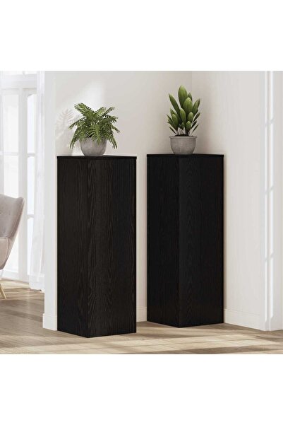vidaxl Suport pentru plante Stejar Negru 33 x 33 x 100 cm