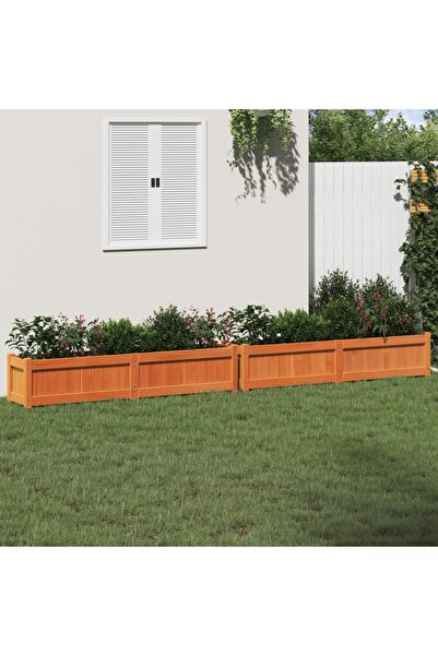 vidaxl Jardiniere de gradina, 2 buc., maro ceruit, lemn masiv de pin