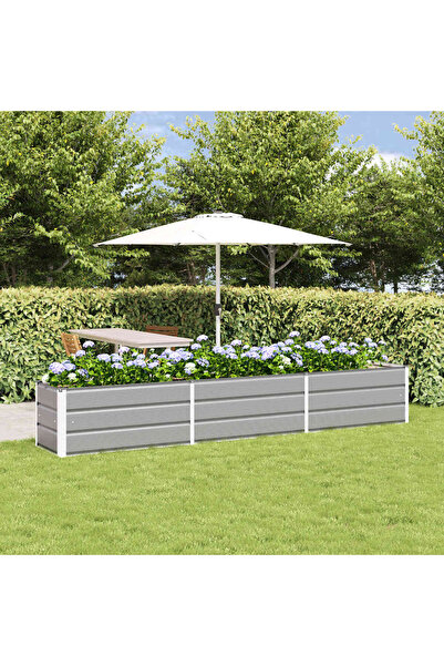 vidaxl Jardiniera Gri deschis 290 x 50 x 45 cm Otel Galvanizat