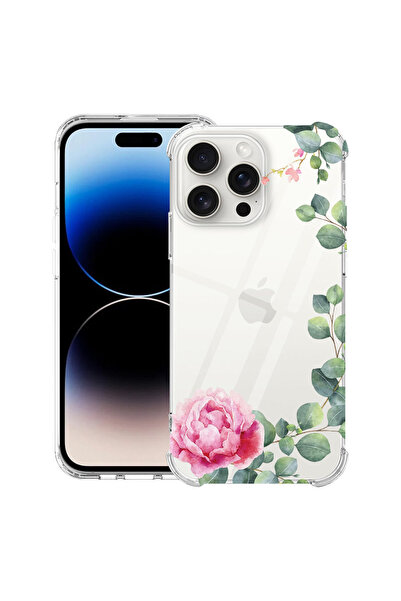 bestcase Husă Antișoc pentru Apple iPhone 15 Pro, Florală - Camelie Minimalis...