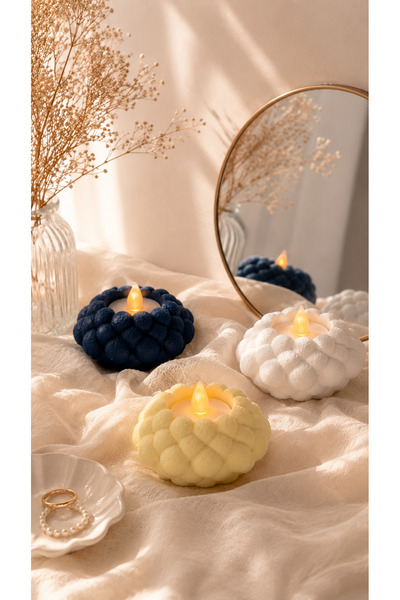 Chift Craft Dekoratif Modern Bubble Led Mumluk 3lü Set
