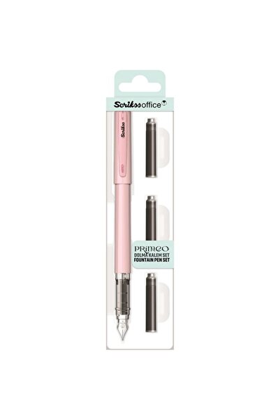 Scrikss Primeo Pink Fountain Pen Blister Pack with Cartridges