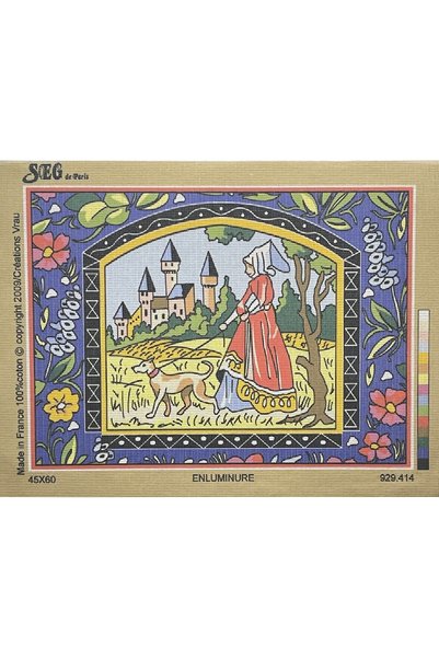 EleganTShoP Seg Baskılı Goblen 929 414 Enluminure 45x60cm Tablo Pano