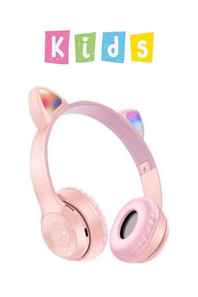 kruxon Kedi Kulaklı Bluetooth Kablosuz Kulaklık RGB Işıklı AUX Destekli