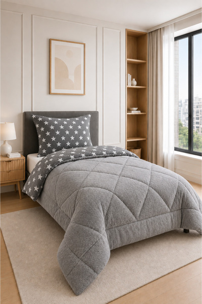 Binna Home Puffy Pamuklu Desenli Çift Taraflı Welsoft 155 x 215 Cm Tek Kişili...
