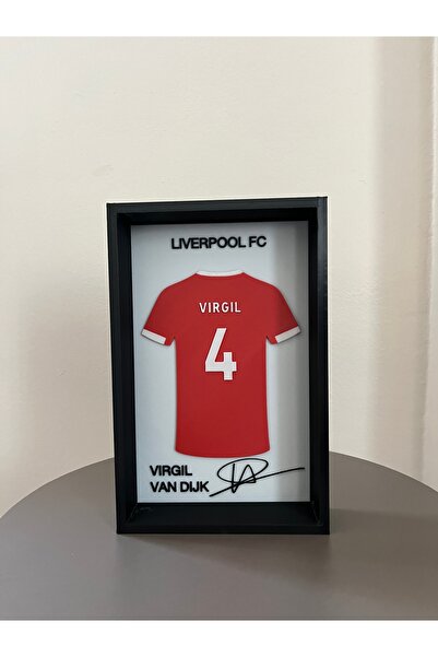 Reborn 3D Virgil Van Dijk İmzalı Forma Tablo 3D Çerçeveli Dekoratif Tablo 14X...