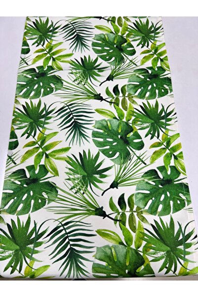 Sahra İpek Devetabanı Yaprak Desenli Runner 40 cm x 145 cm