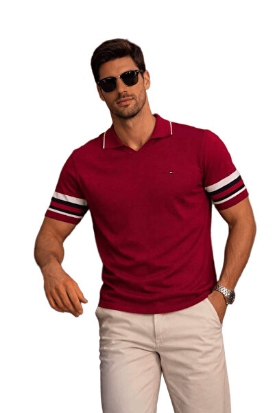 Tommy Erkek Triko Örme İnce Yazlık Polo Yaka T-Shirt