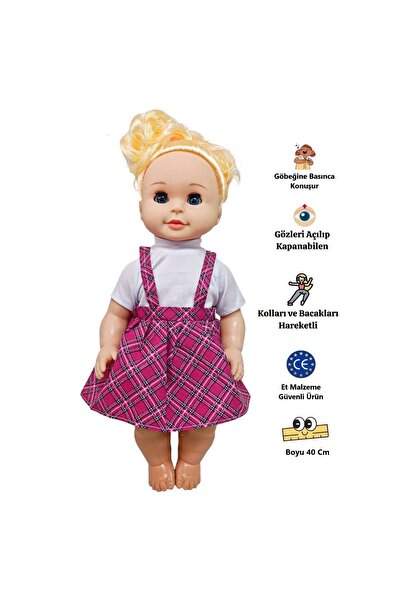 Magicway 44 cm Et Bebek Göbeğine Basınca Konuşan Gözleri Açılıp Kapanabilen O...