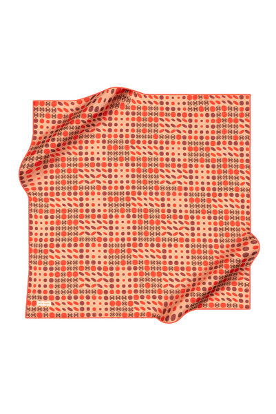 Pierre Cardin Red 90X90 Silk Crepe Satin Scarf