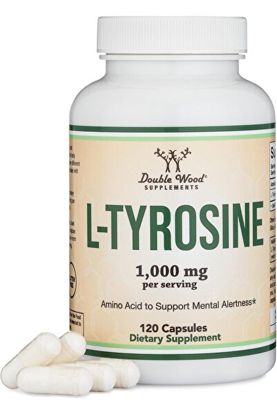 Double Wood Supplements L-Tyrosine 1,000mg, Focus, Attention + Mood Support, ...