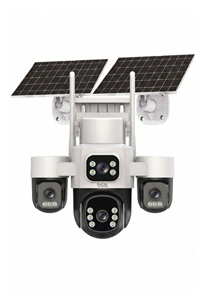 inoxdigital İnox X24 4G E-Simli 6 Motorlu 4 Kameralı Solar Kamera (7/24 Kayıt)