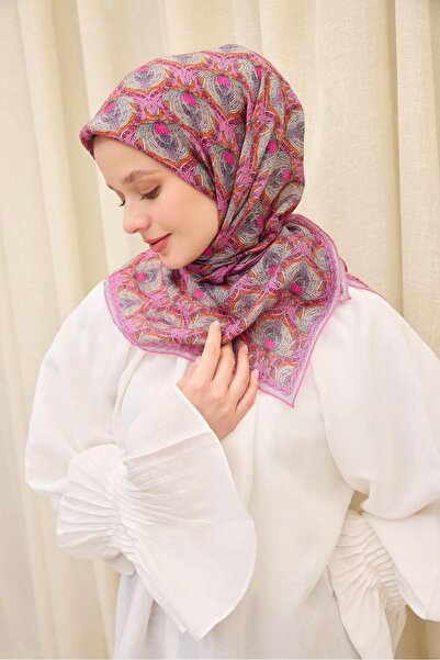 Silk Home وشاح مونار وردي 90x90