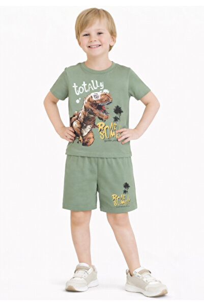 Name Baby Dečački letnji pidžama set sa šortskama na temu dinosaura NBK-7241