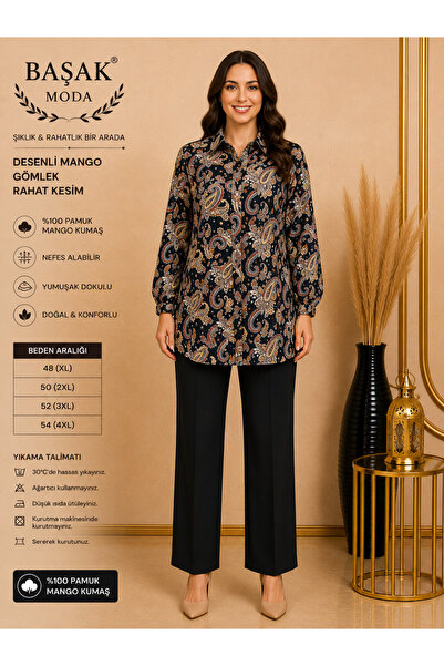 MK MODA BAŞAK BÜYÜK BEDEN PREMİUM MANGO GÖMLEK