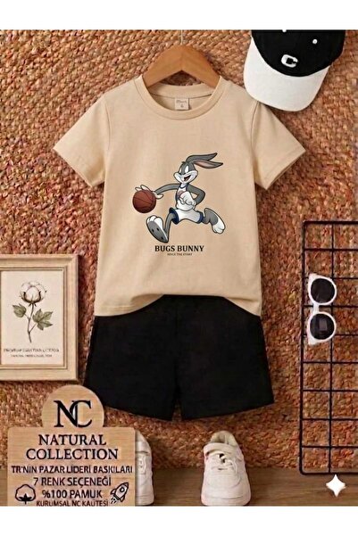 Nice Clothes Tricou și pantaloni scurți de vară pentru copii, unisex (BUNNY B...