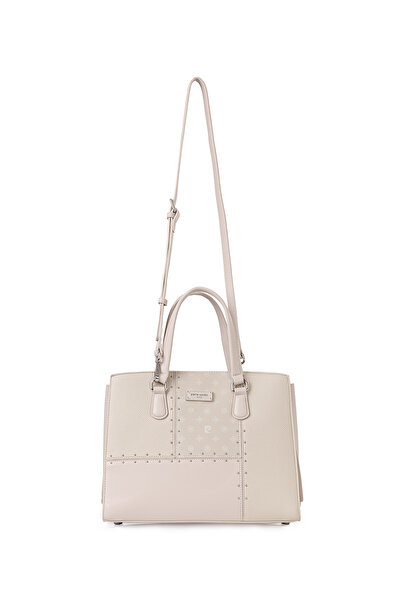 Pierre Cardin Ecru Trocley Monogram Patterned Women's Hand and Shoulder Bag