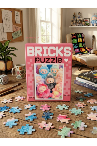 ZUMRANKA Bricks Puzzle 100 Parça Eğitici Mini Puzzle - 10x15 cm Premium Yapbo...