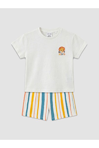 LC Waikiki تي شيرت وشورت مخطط للأطفال من LCW